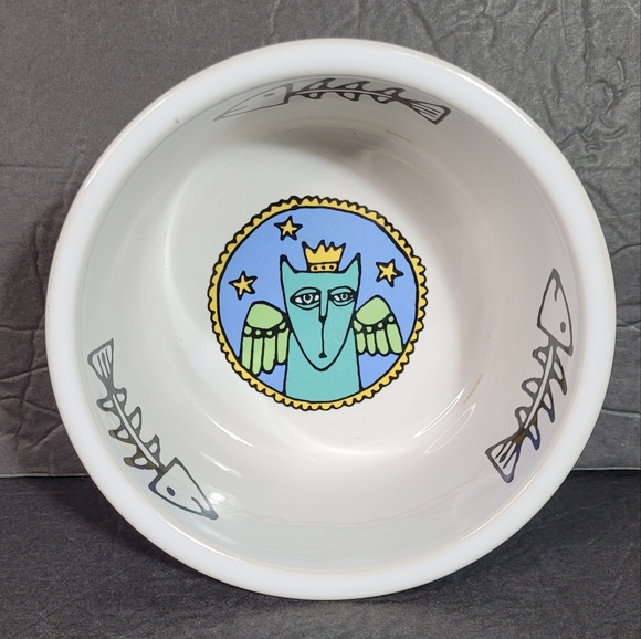 Cat Dish Ursula Dodge Majesty Blue Winged Pet Food Dish - Picture 2 of 9